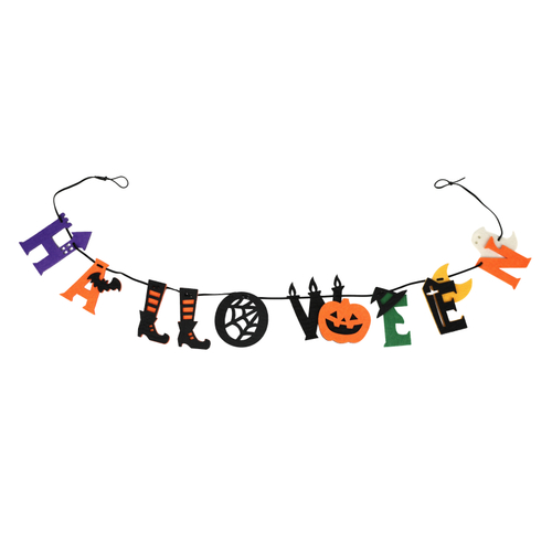 「フェルトガーランド Halloween Logo」価格：385円／サイズ：W90×D0.6×H11cm
