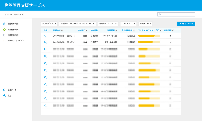 お客様専用のポータルサイト画面(イメージ)2