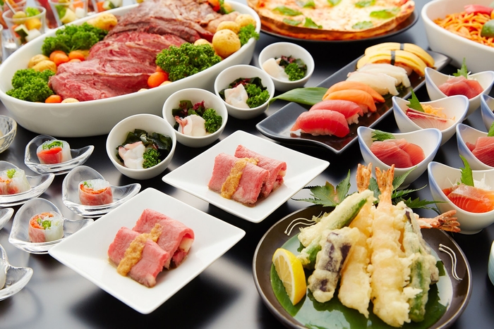 約50種類のプレミアムビュッフェ