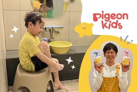 お風呂の日(2月6日)を前に、銭湯を貸し切り、キッズ親子27組が大集合！新商品を一足先に体験し、木下ゆーきさんと“じぶん洗い”に挑戦