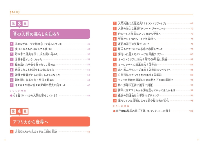 『こどもホモ・サピエンス　人類の起源、日本人のルーツについて考える本』もくじ②