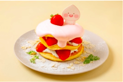 アピーチ クリームチーズ&ストロベリーパンケーキ ¥1,500-(税込)