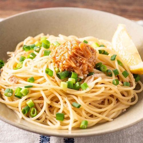 「七味なめ茸」を使った和風パスタ