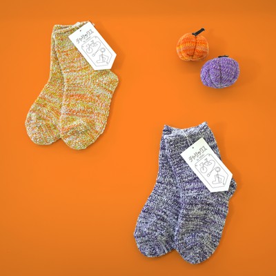 ハロウィン限定糸を使ったチャリックスソックス