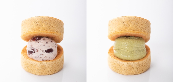 左)つぶつぶあずきの小倉あんバター 右)抹茶こしあんのなめらかあんバター