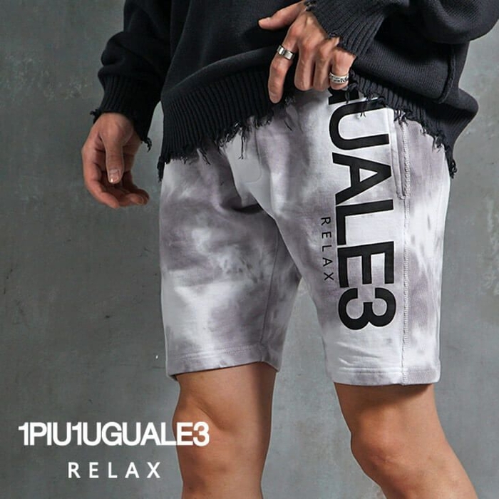 1PIU1UGUALE3 RELAX TIEDYELOGOSHORTS