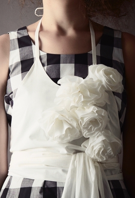 Organic cotton check dress, Organic cotton rose bustie