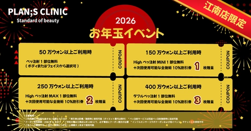 PLAN;S CLINICが年始からお年玉イベントを開催 ～HAPPY DIET YEAR 2026～ ご利用額に応じて豊富な特典をゲット