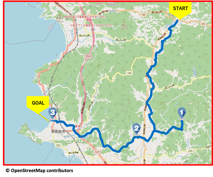 コース(2) 安房の田園風景と絶景を満喫！！里山コース MAP