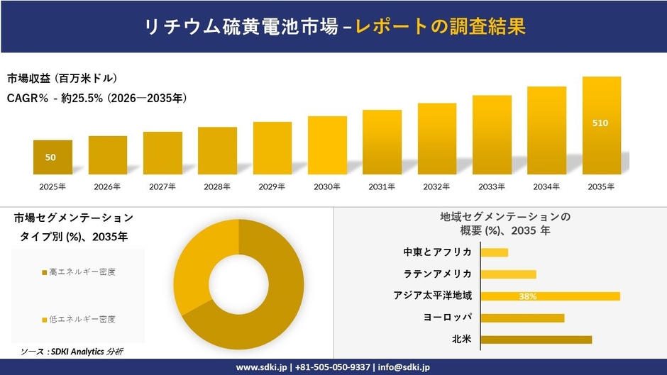 リチウム硫黄電池市場調査レポート概要