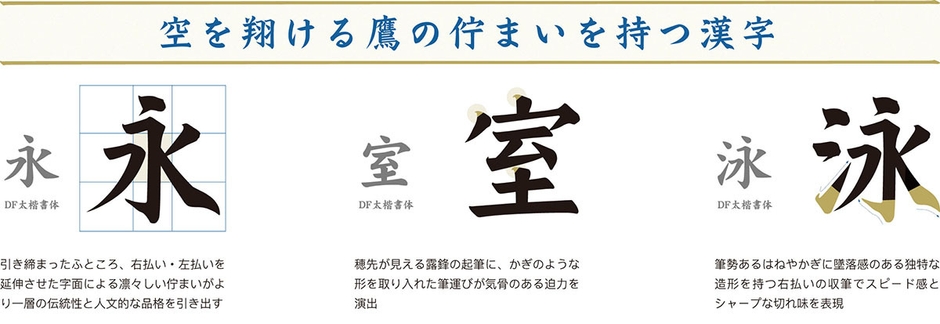 「翔鷹楷書」漢字のデザイン