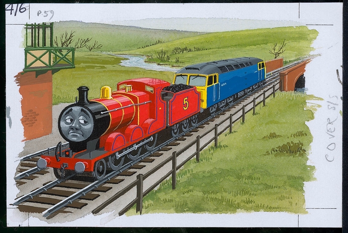 28巻「ジェームスとディーゼル機関車」より 原画/クライヴ・スポング