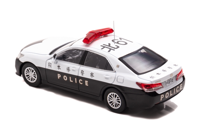 1/43 トヨタ クラウン ロイヤル (GRS210) 2019 熊本県警察所轄署交通課車両 (北61):左後