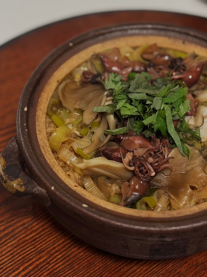 ホタルイカと舞茸 大葉の炊き込みご飯