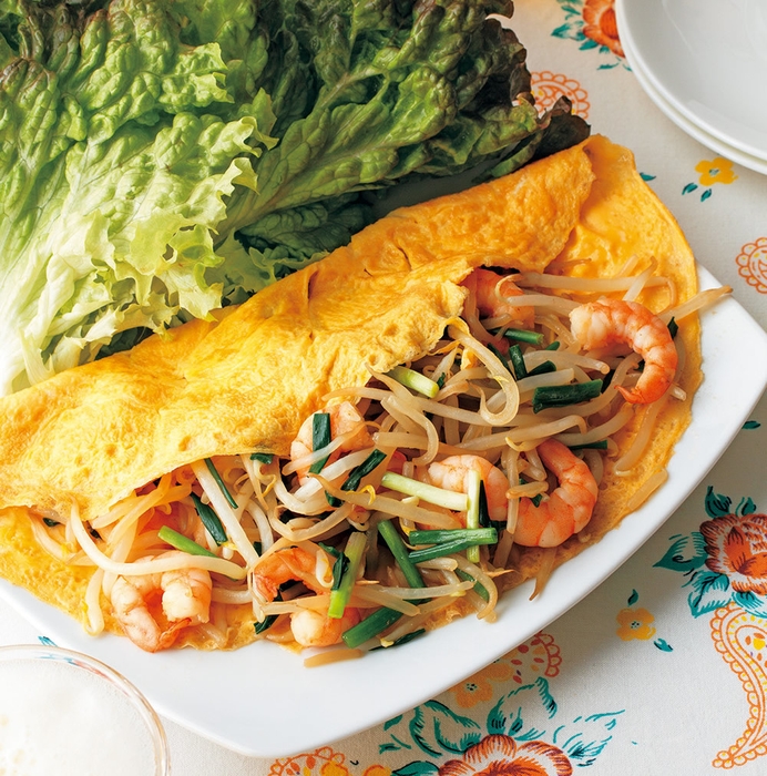 もやしとえびのベトナム風オムレツ