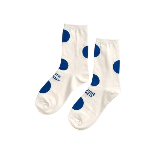 I Hate Monday / Over Dot Socks white blue¥1,980