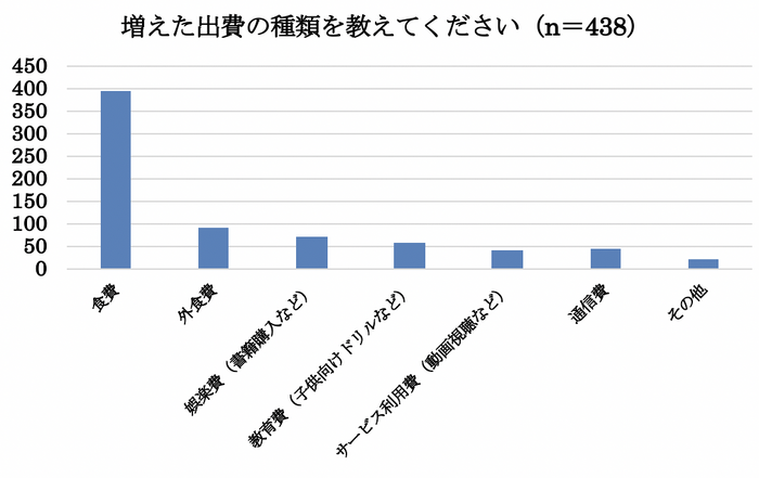 増えた出費の種類