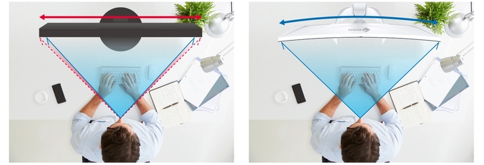 両端まで見やすい湾曲した画面で、没入感ある表示環境を実現