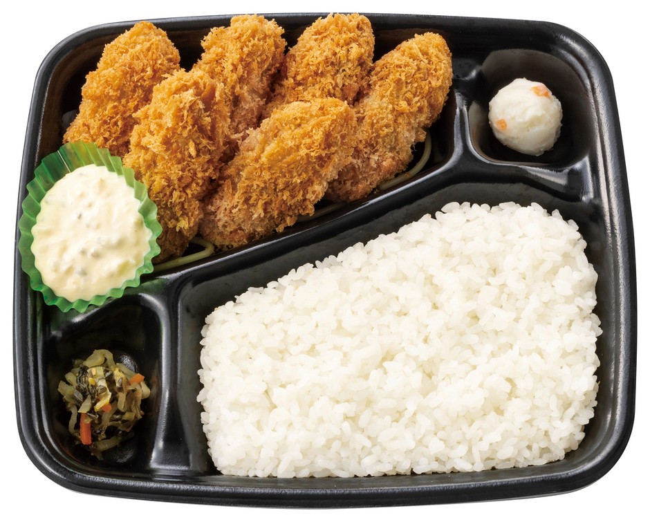 サクッ、じゅわっと牡蠣の旨み 6コ入りカキフライ弁当 917円(税込990円)