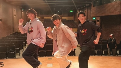 左から:中田廉、岡田圭右(ますだおかだ)、安部友裕