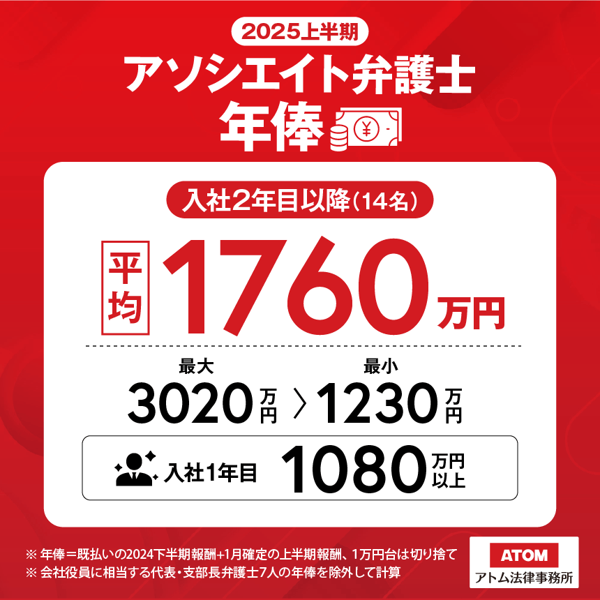 弁護士年俸（2025上半期）
