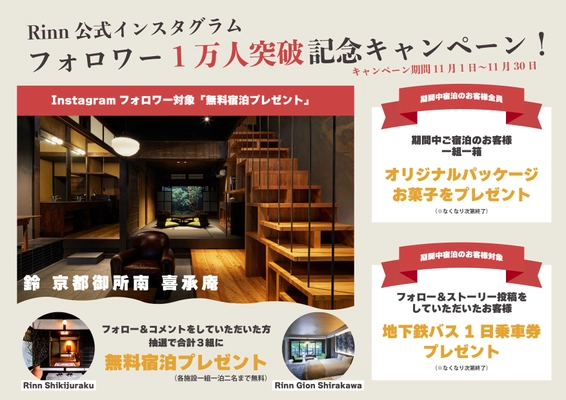 【Rinn】Instagramフォロワー1万人突破記念キャンペーン開催 ～Rinn全施設を対象に日頃の感謝を込めて～