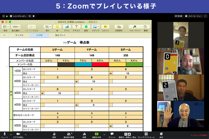 Zoomでプレイしている様子