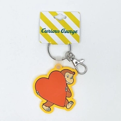 おさるのジョージラバーキーホルダー。ポップなカラーでワンポイントに。