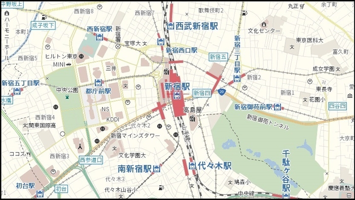 鉄道強調地図デザイン