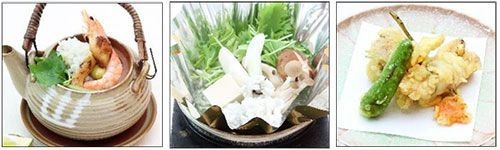 松茸の土瓶蒸し/鱧なべ/かます松茸巻き