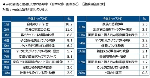 web会議で遭遇した思わぬ珍事（音や映像・画像など）