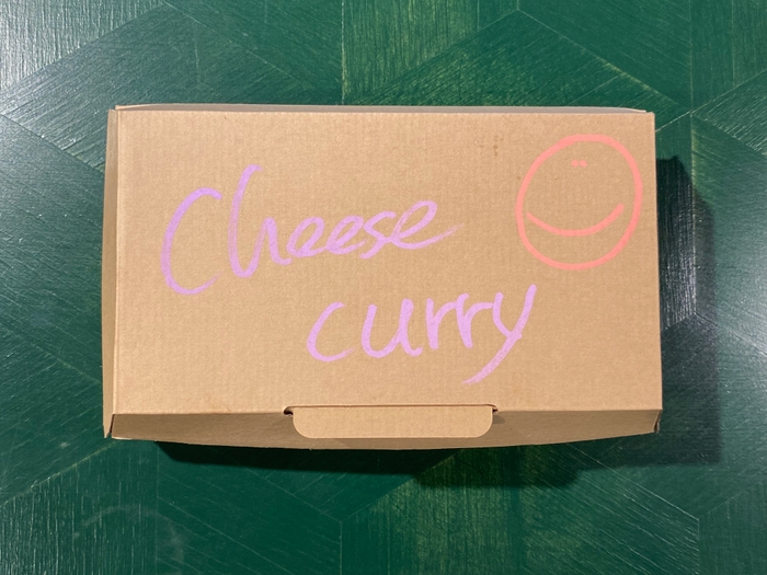 手書きで”Cheese curry”可愛い♪