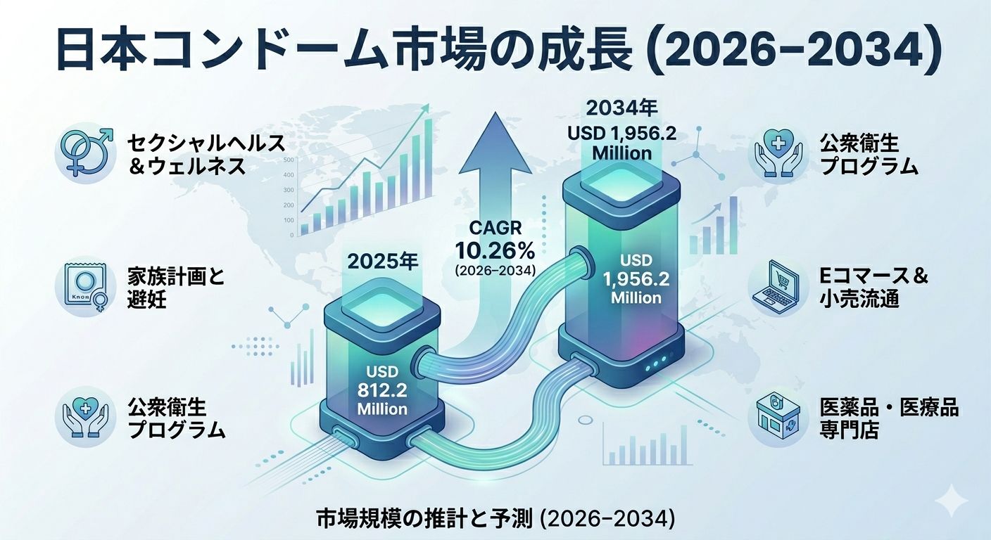 日本のコンドーム市場規模、2034年までに19億5620万米ドルに到達――年平均成長率(CAGR)10.26%で拡大