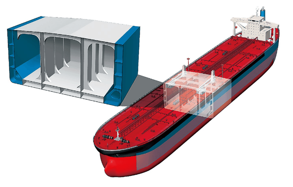 図2 超大型原油タンカーへの高延性厚鋼板の適用例