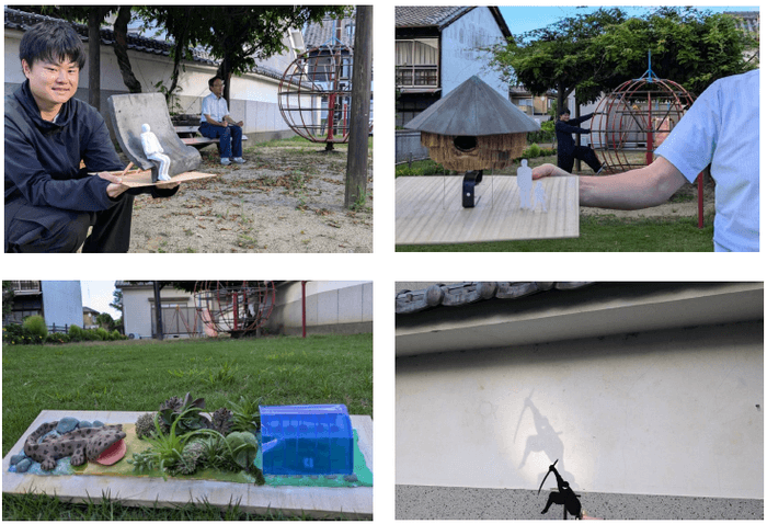 <4年生>名張市旧市街地にある寂しい公園をSNSでバズらせるオブジェの模型