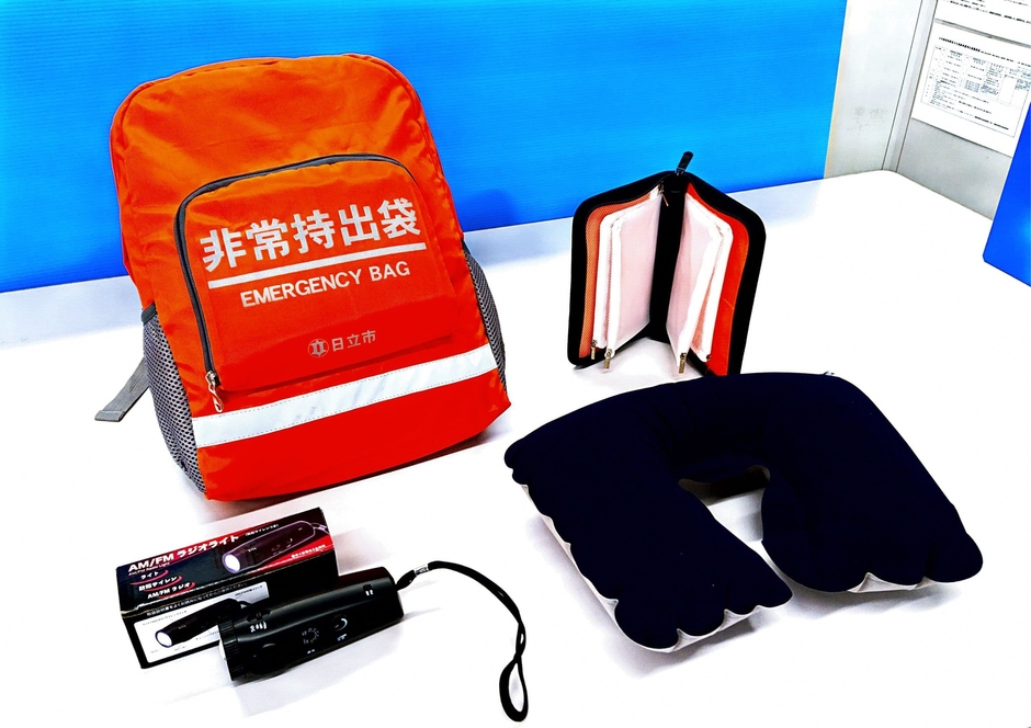 防災グッズ3点も用意