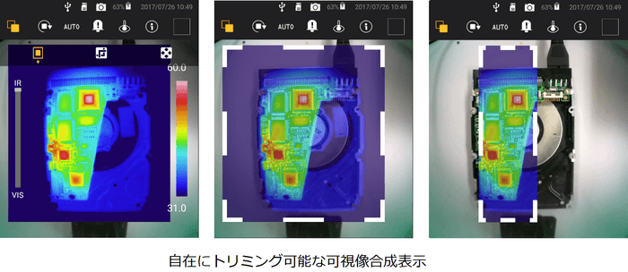 自在にトリミング可能な合成表示