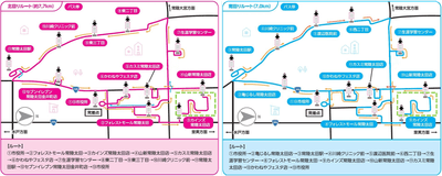 <図:定常運行ルート全体とレベル4認可対象経路(緑色点線枠内)>