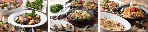 【左】3月限定メニュー 【中央】4月限定メニュー 【右】5月限定メニュー