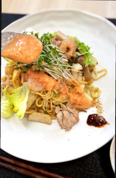 焼きそばも旨味倍増!