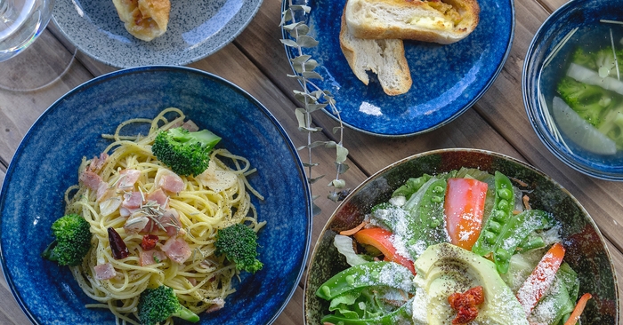 Re-食器 深緑・紺青・薄墨(使用例2)