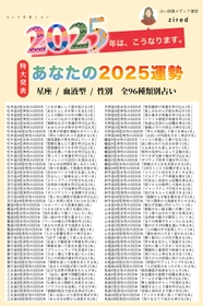 年に一度の運勢占い「あなたの2025年はこうなります」をziredが完全無料リリース！星座×血液型×性別で占う96種類のうちあなたの運勢タイプはどれ？