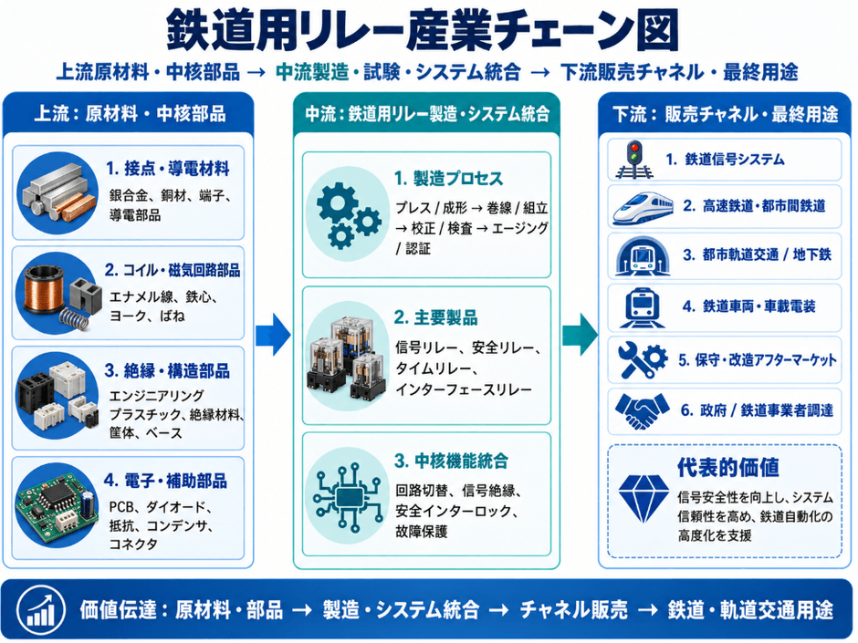 図. 鉄道用リレーの産業チェーン