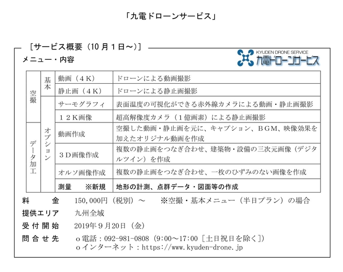 九電ドローンサービス概要