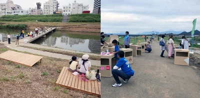 遠賀川河川敷公共空間で「遠賀川水辺ピクニック」を開催　水生生物調査やデイキャンプなど親子で楽しめる企画