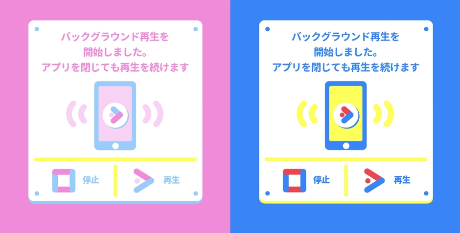 バックグラウンド再生画面サンプル
