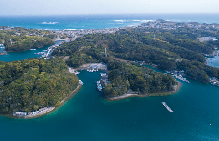 ＜COVAが誕生する英虞湾の入り江(里海)全景＞