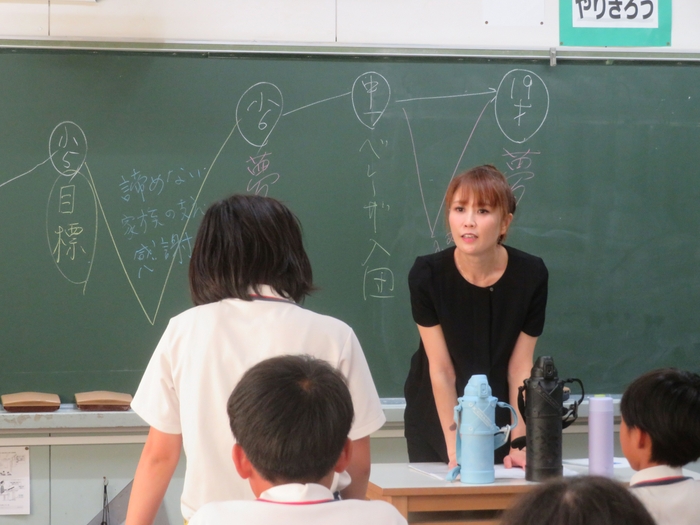 大竹 七未さん(神戸市立妙法寺小学校実施の様子)