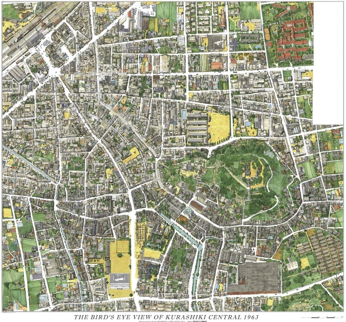 倉敷市鳥瞰絵図ー1963