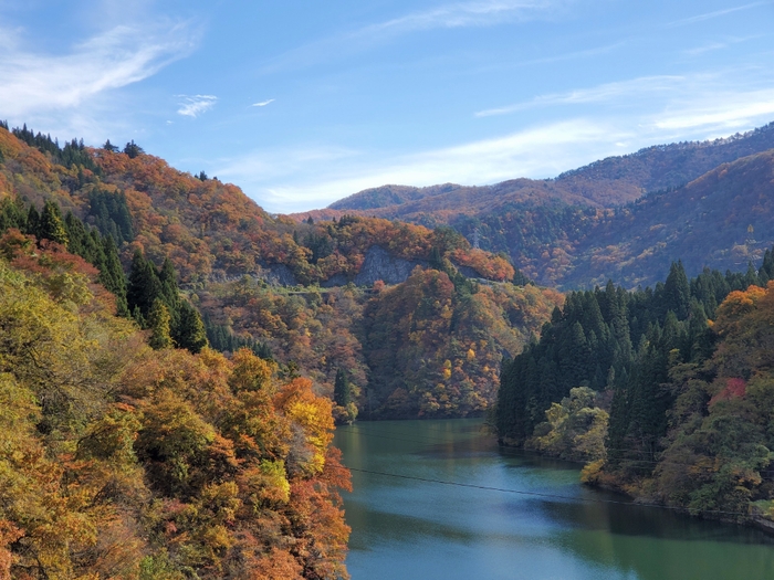 只見峡からみえる秋の只見川 1